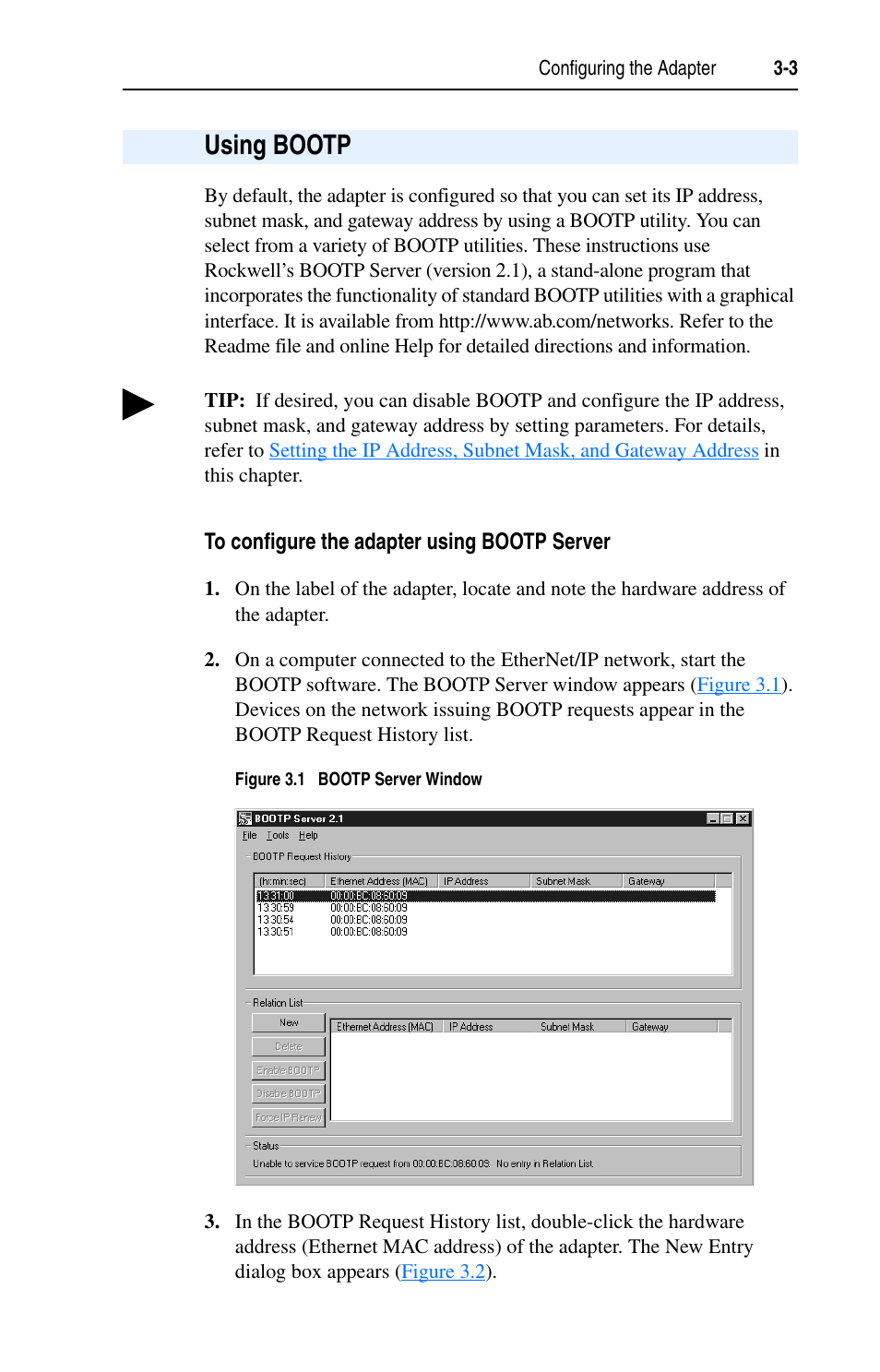 Using bootp | Rockwell Automation 22-COMM-E EtherNet/IP Adapter User Manual | Page 27 / 166