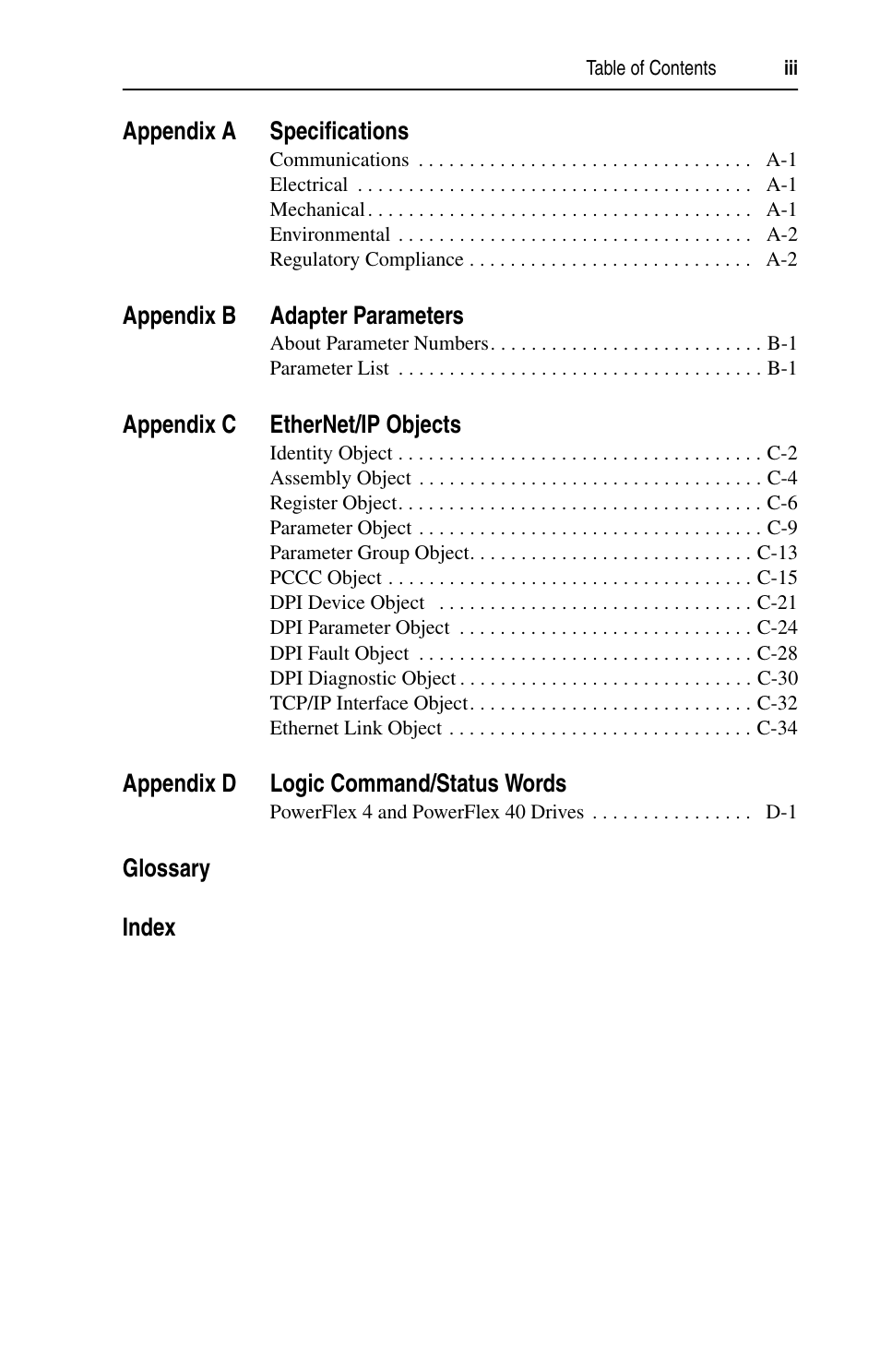 Rockwell Automation 22-COMM-E EtherNet/IP Adapter User Manual | Page 7 / 166