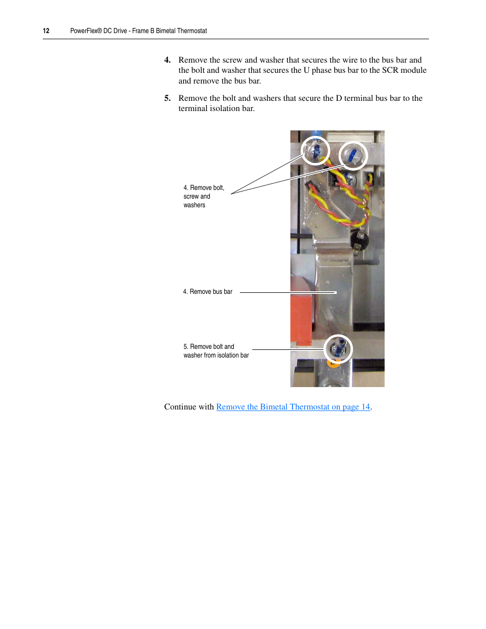 Rockwell Automation 20P PowerFlex DC Drive - Frame B Bimetal Thermostat User Manual | Page 12 / 16