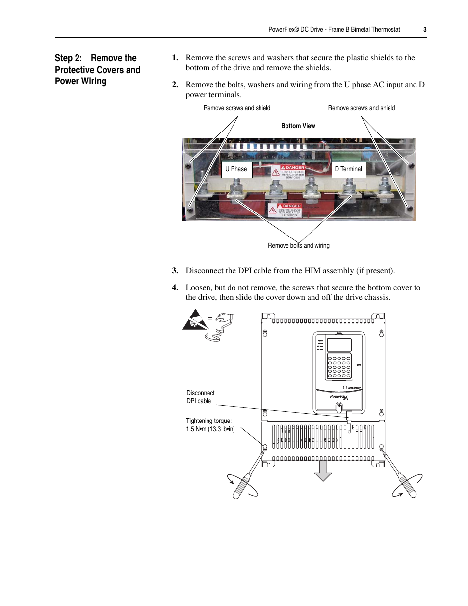 Rockwell Automation 20P PowerFlex DC Drive - Frame B Bimetal Thermostat User Manual | Page 3 / 16