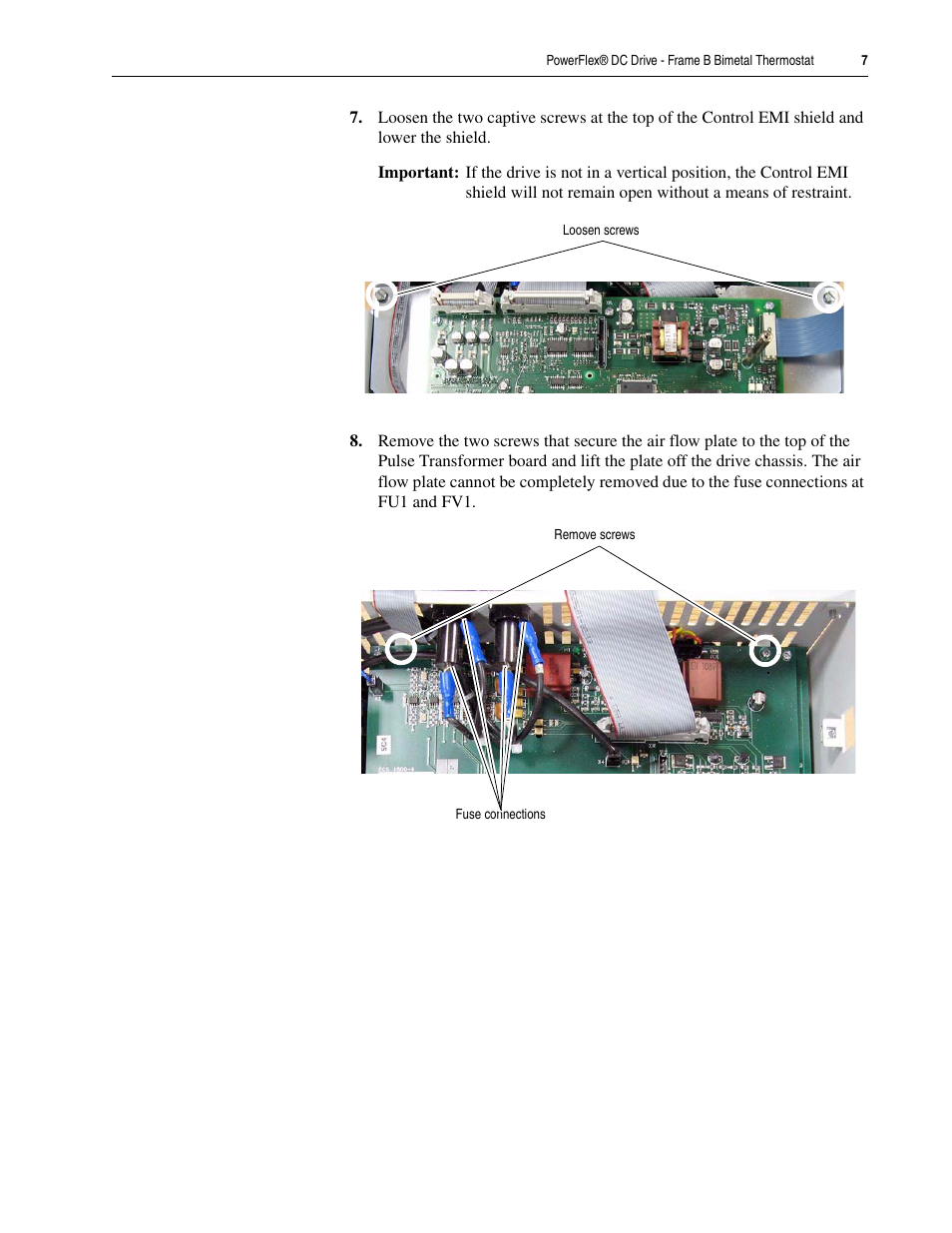 Rockwell Automation 20P PowerFlex DC Drive - Frame B Bimetal Thermostat User Manual | Page 7 / 16