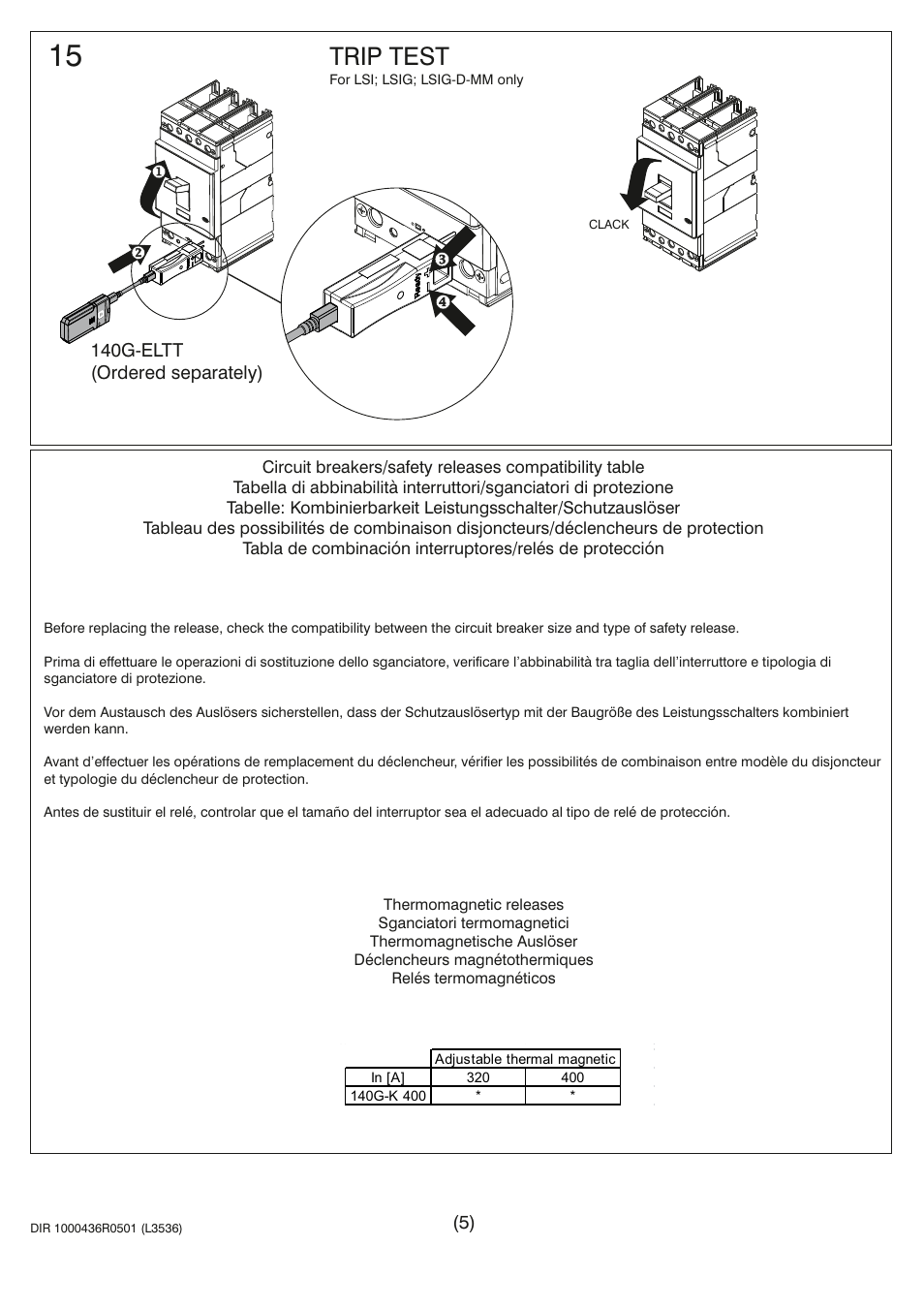 Trip test | Rockwell Automation 140G-KTFx_KTHx_KTIx_KTKx Trip Unit Installation-140G-K User Manual | Page 5 / 6