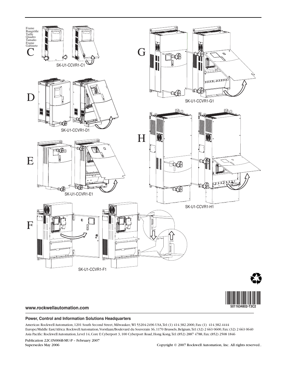 T3c2 | Rockwell Automation 22C PowerFlex 400 Replacement Cover User Manual | Page 2 / 2