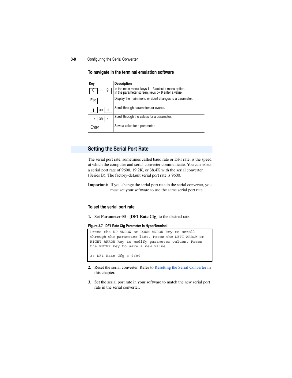 Setting the serial port rate, Setting the serial port rate -8 | Rockwell Automation 1203-SSS Smart Self-powered Serial Converter User Manual | Page 24 / 60