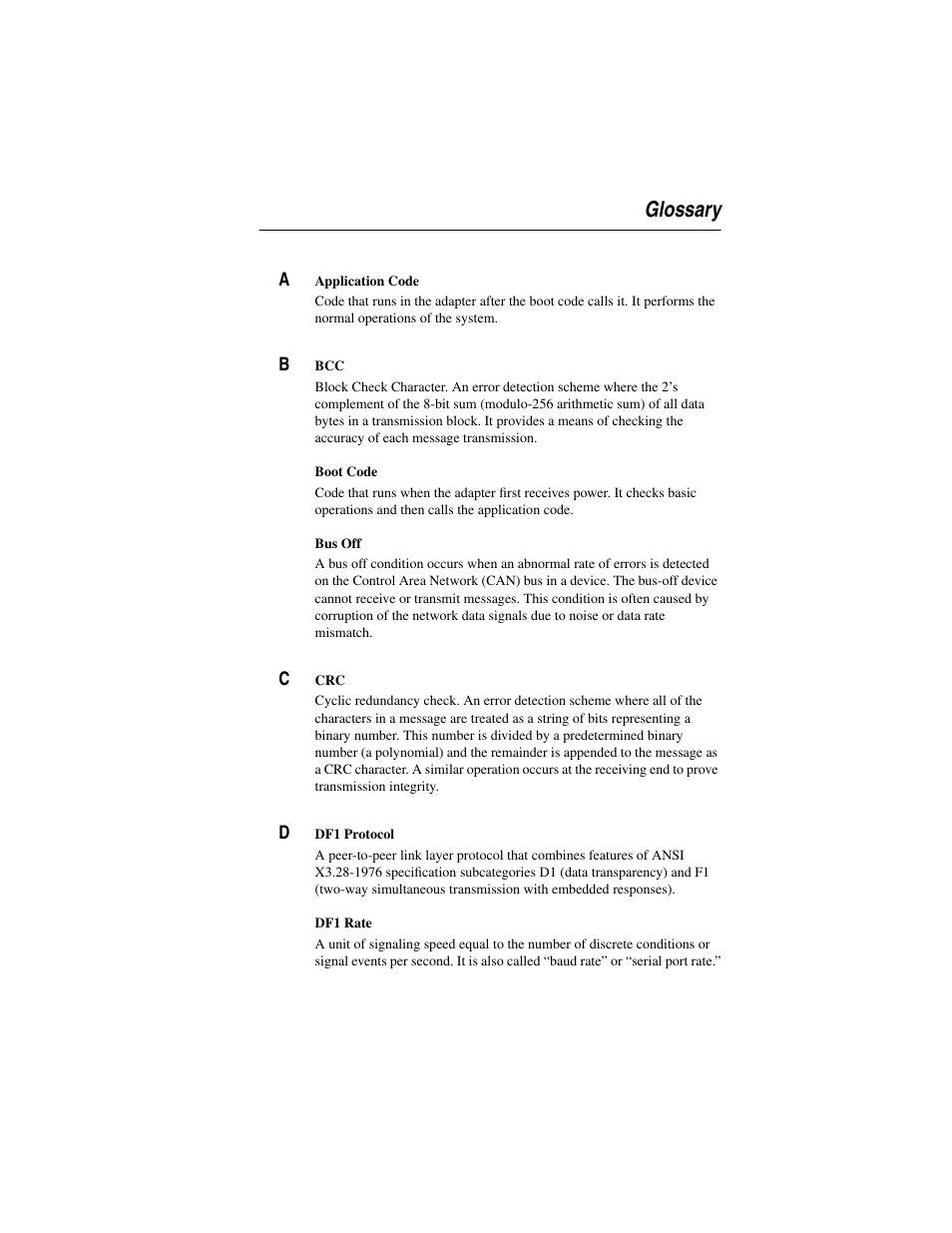 Glossary | Rockwell Automation 1203-SSS Smart Self-powered Serial Converter User Manual | Page 45 / 60