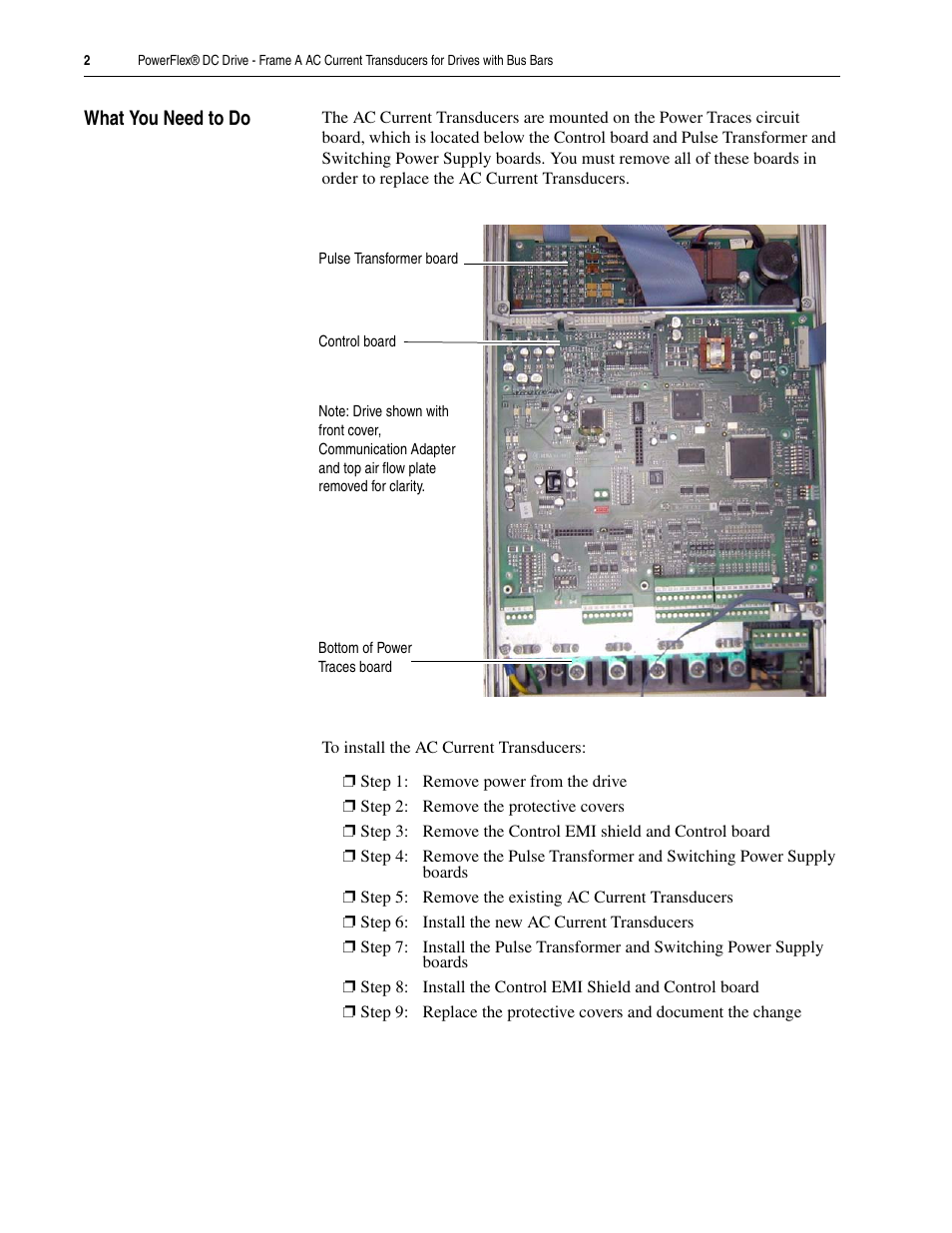 What you need to do | Rockwell Automation 20P PowerFlex DC Drive - Frame A AC CurrentTransducers for Drives w/Bus Bars User Manual | Page 2 / 16