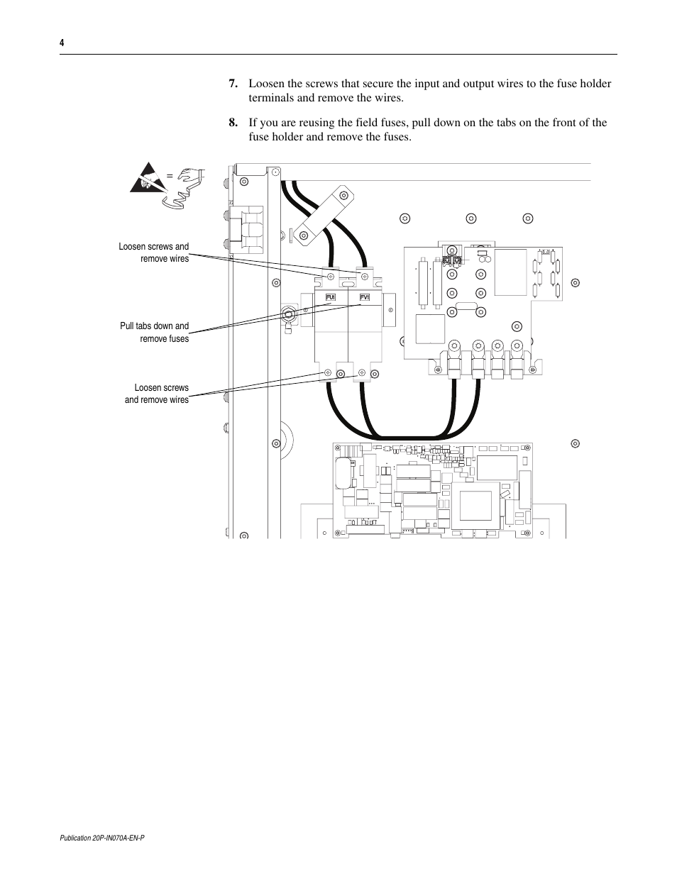 Rockwell Automation 20P PowerFlex DC Drive - Frame D Field Fuse Holder Replacement User Manual | Page 4 / 6