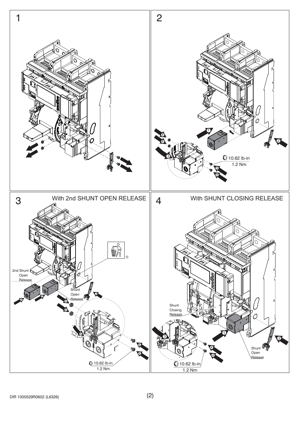 Rockwell Automation 140U Q and M-Frame Circuit Breakers Instruction Leaflet for Shunt Trip User Manual | Page 2 / 5