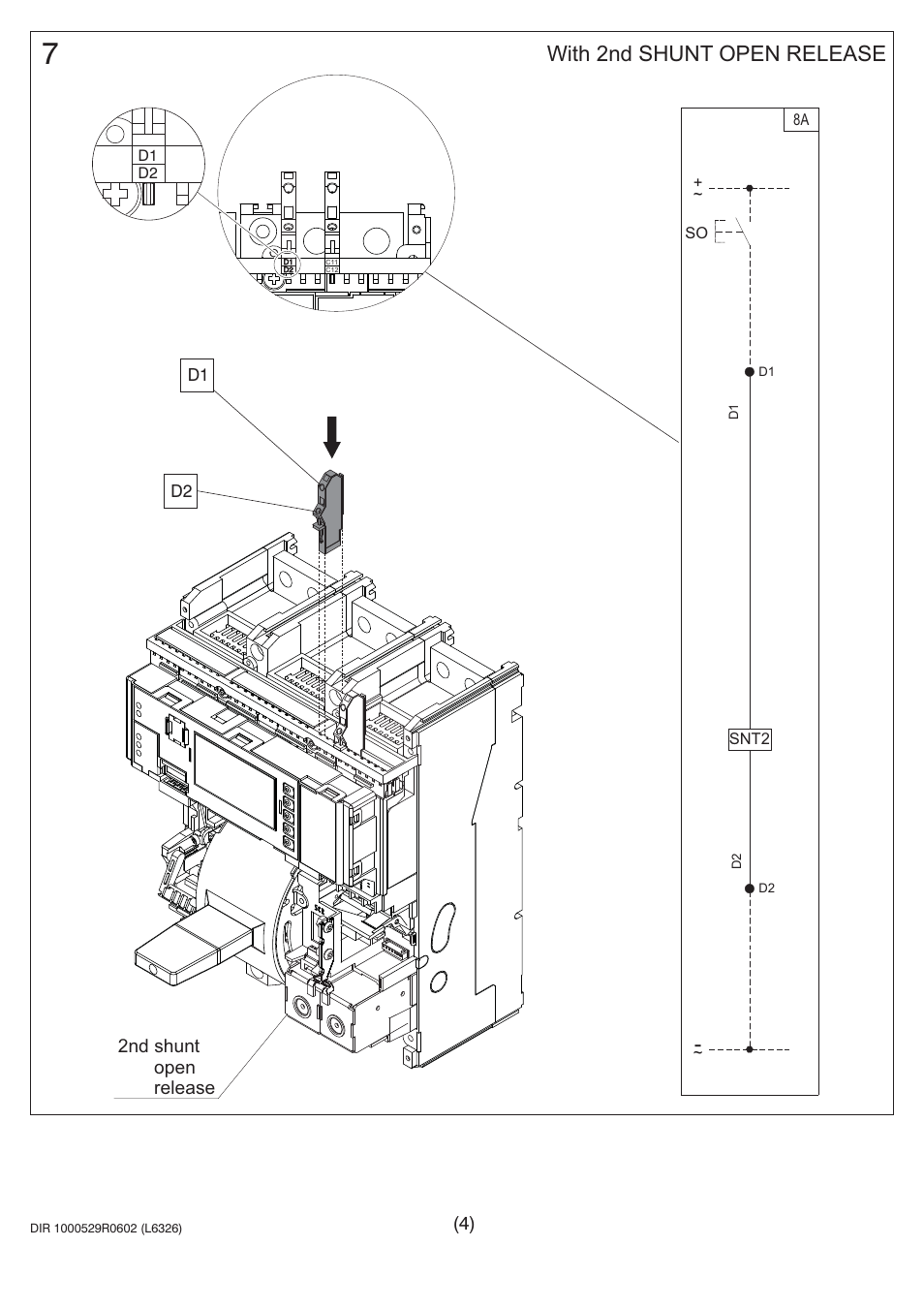 With 2nd shunt open release | Rockwell Automation 140U Q and M-Frame Circuit Breakers Instruction Leaflet for Shunt Trip User Manual | Page 4 / 5