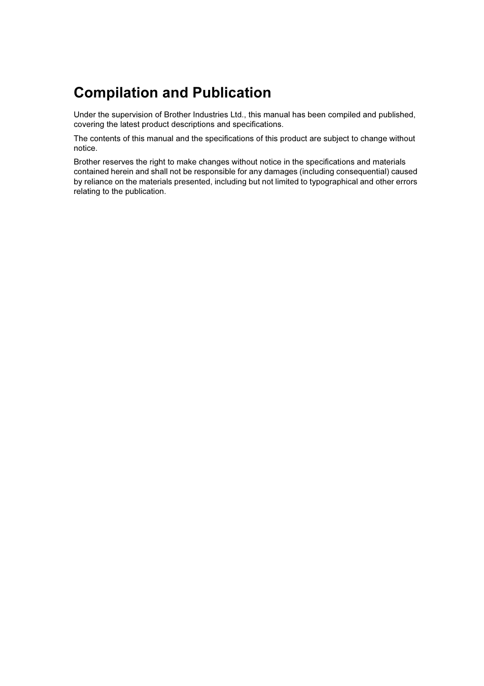 Compilation and publication | Brother DCP-6690CW User Manual | Page 2 / 134