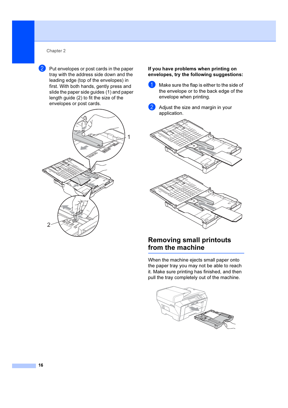 Removing small printouts from the machine | Brother DCP-6690CW User Manual | Page 22 / 134