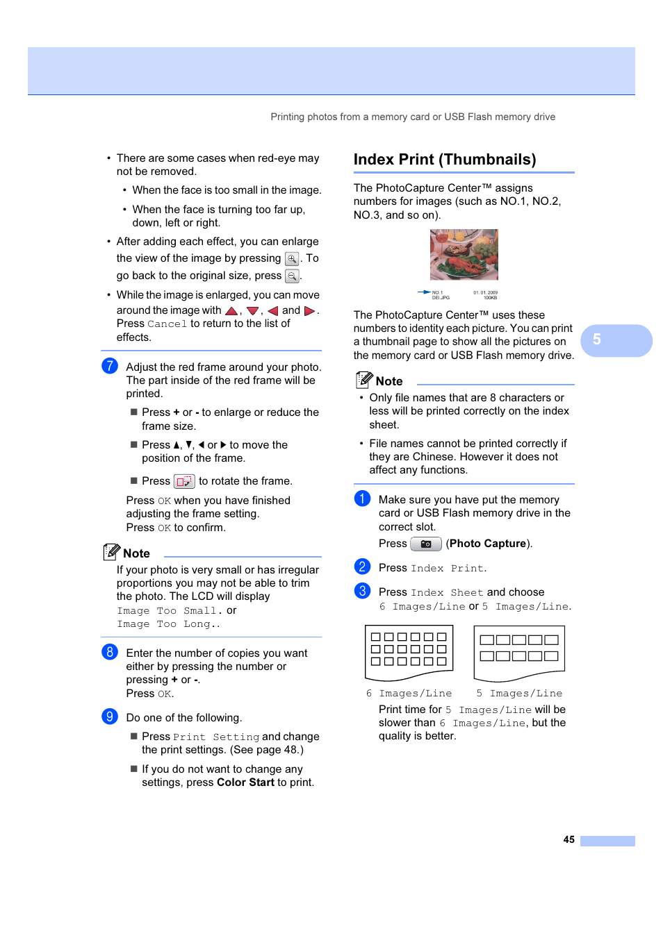 Index print (thumbnails) | Brother DCP-6690CW User Manual | Page 51 / 134