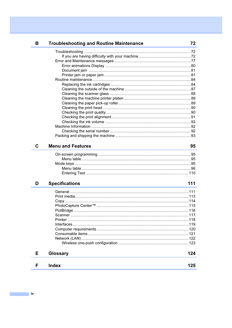 Brother DCP-6690CW User Manual | Page 6 / 134