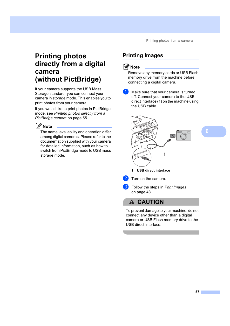 Printing images, Caution | Brother DCP-6690CW User Manual | Page 63 / 134