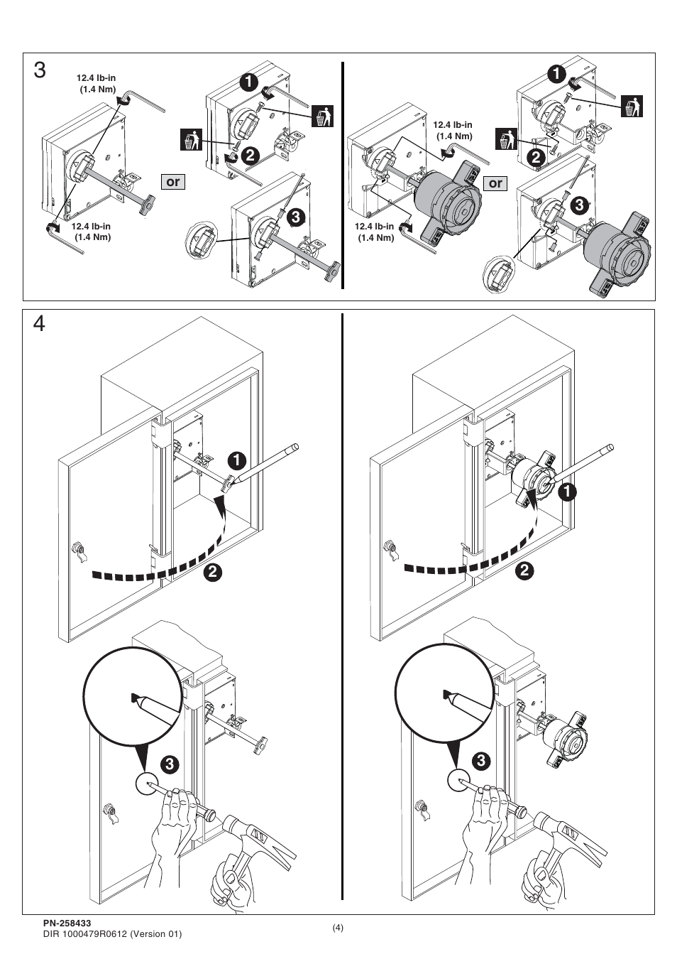 Rockwell Automation 140G-M-RMX_NVMx_RVMx_N7_N8 Rot Oper Mech w/ Ext Handle or Ext Handle w/ NFPA Handle User Manual | Page 4 / 6