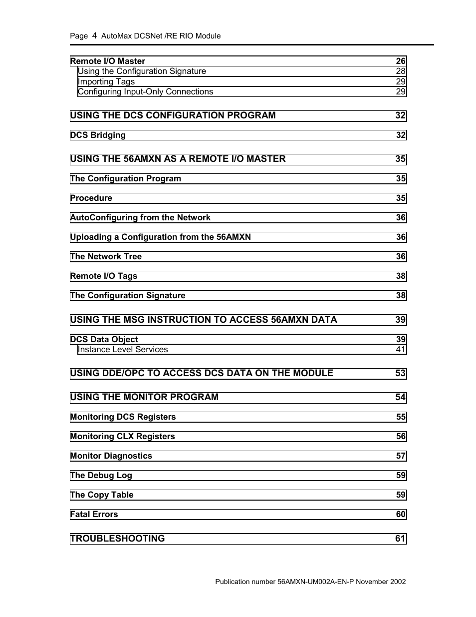 Rockwell Automation 56AMXN/B ControlLogix AutoMax Comm Module User Manual | Page 4 / 72