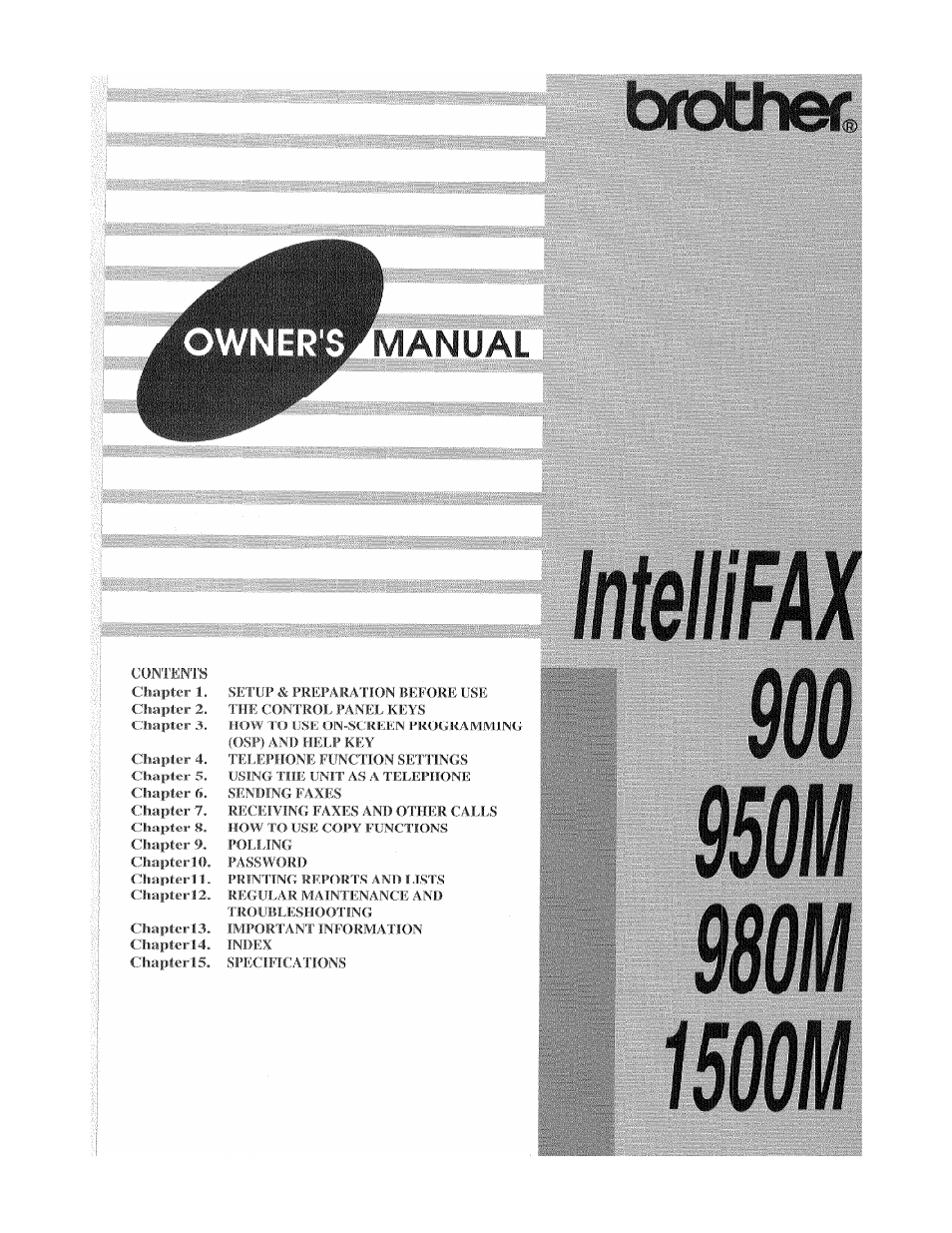 Brother INTELLIFAX 900 User Manual | 104 pages