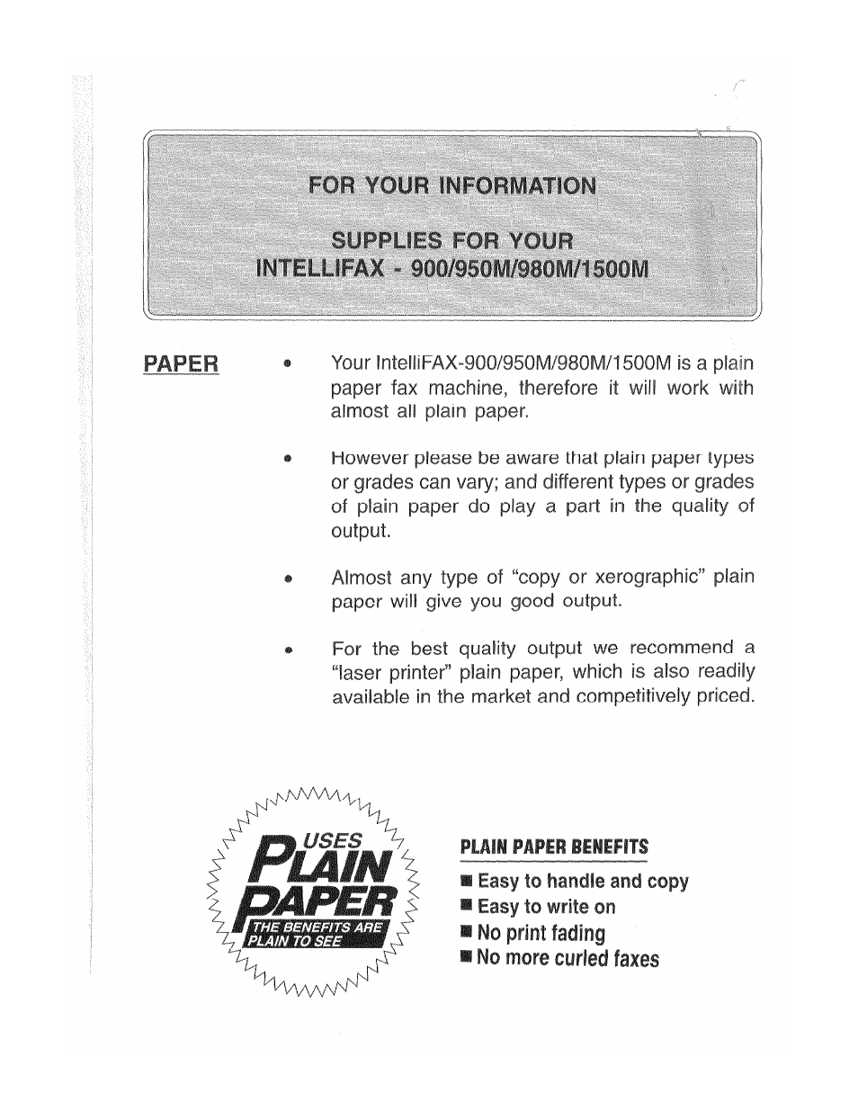 Lain | Brother INTELLIFAX 900 User Manual | Page 2 / 104