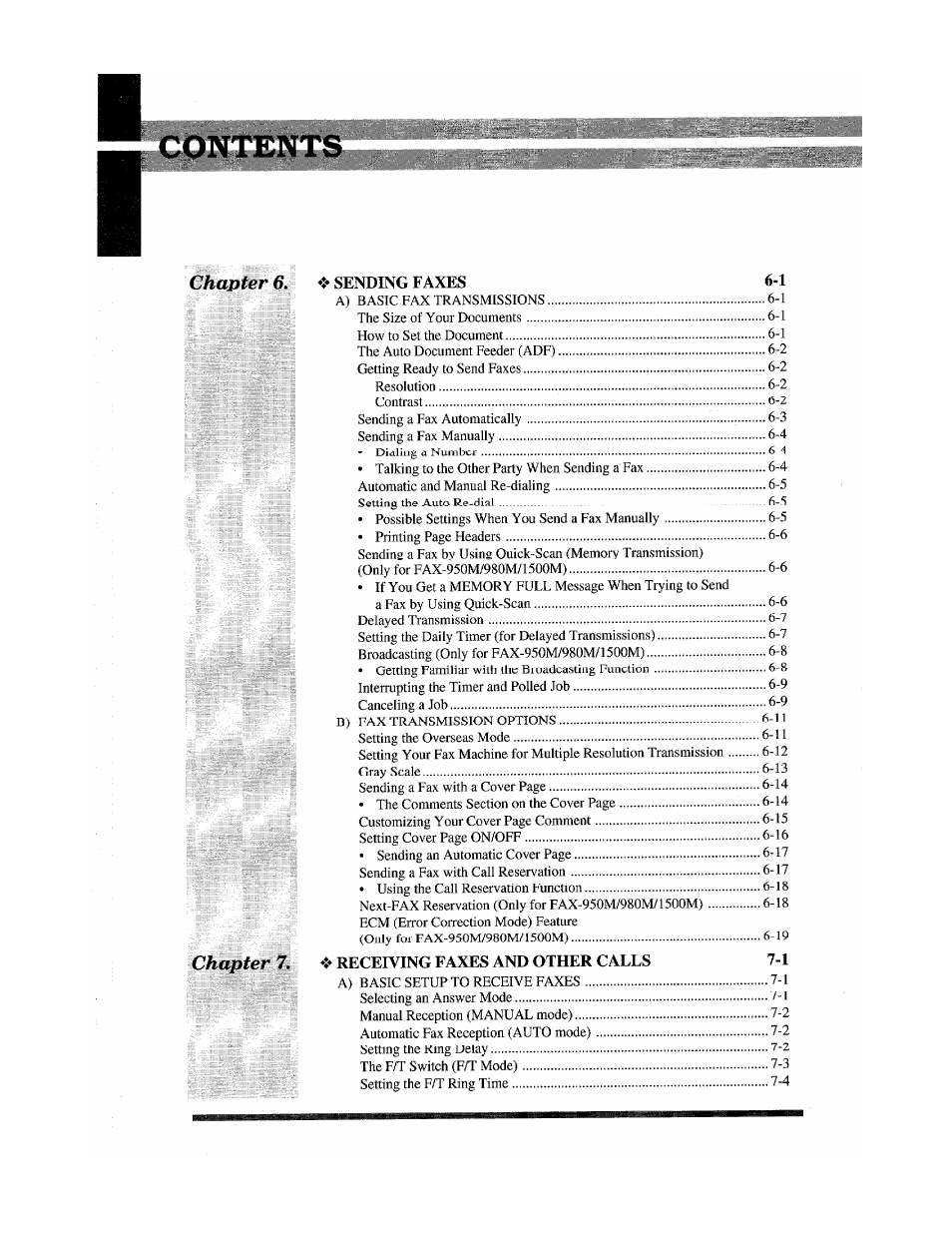 Brother INTELLIFAX 900 User Manual | Page 6 / 104