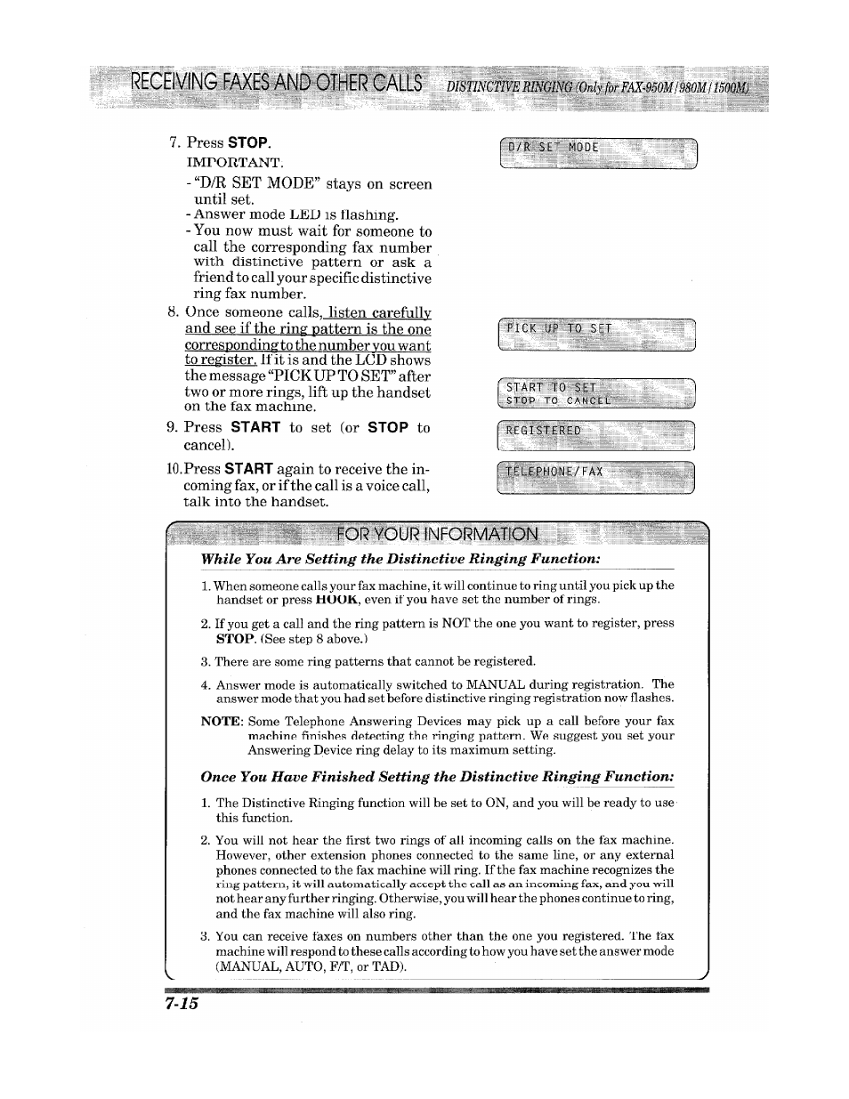 Receiving faxes and other calls | Brother INTELLIFAX 900 User Manual | Page 72 / 104