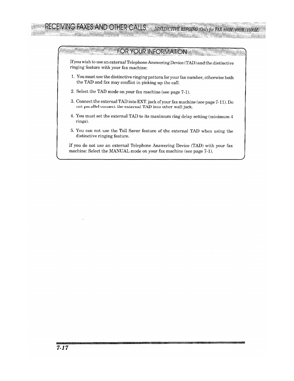 Elving faxes and other calls | Brother INTELLIFAX 900 User Manual | Page 74 / 104