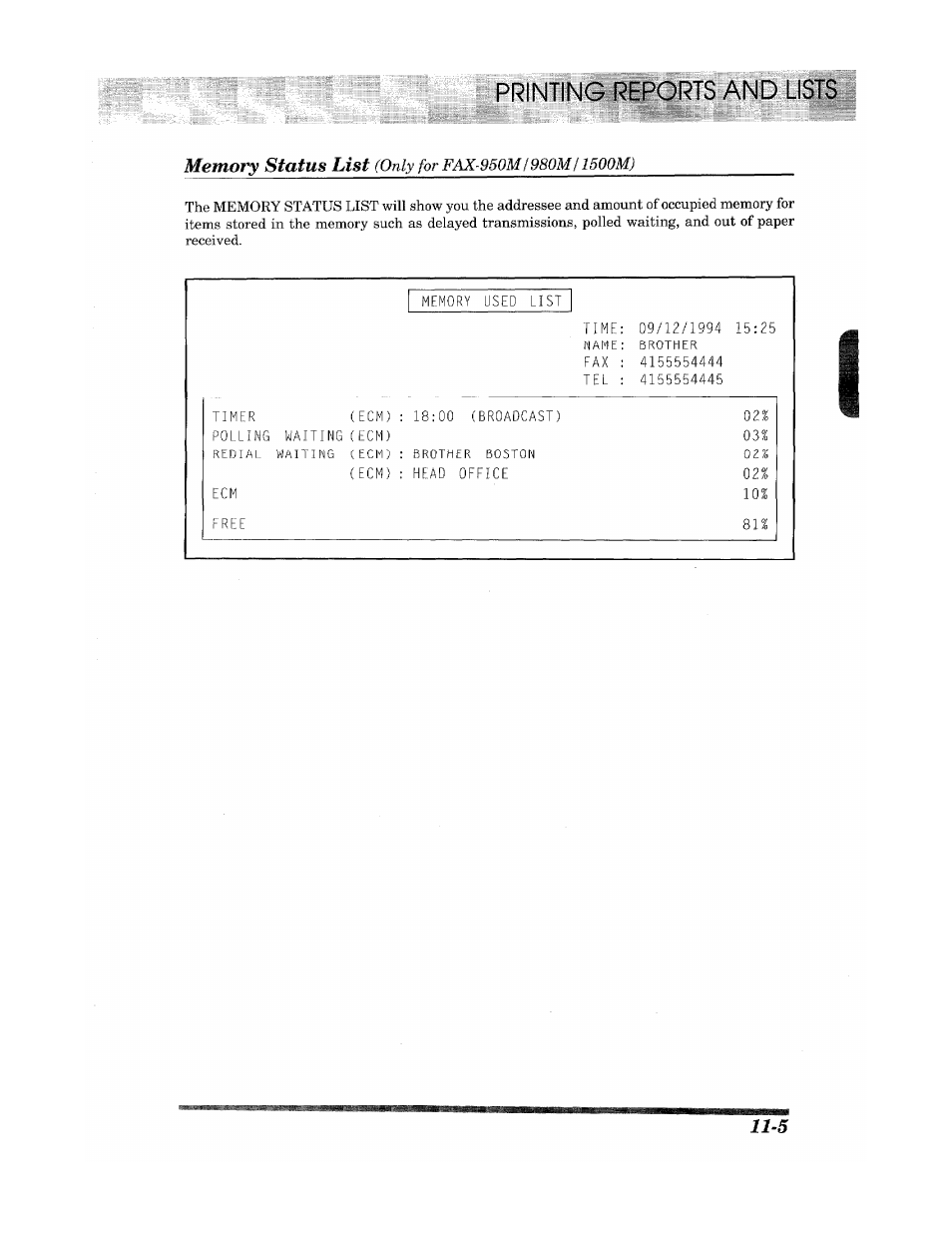 Only | Brother INTELLIFAX 900 User Manual | Page 89 / 104