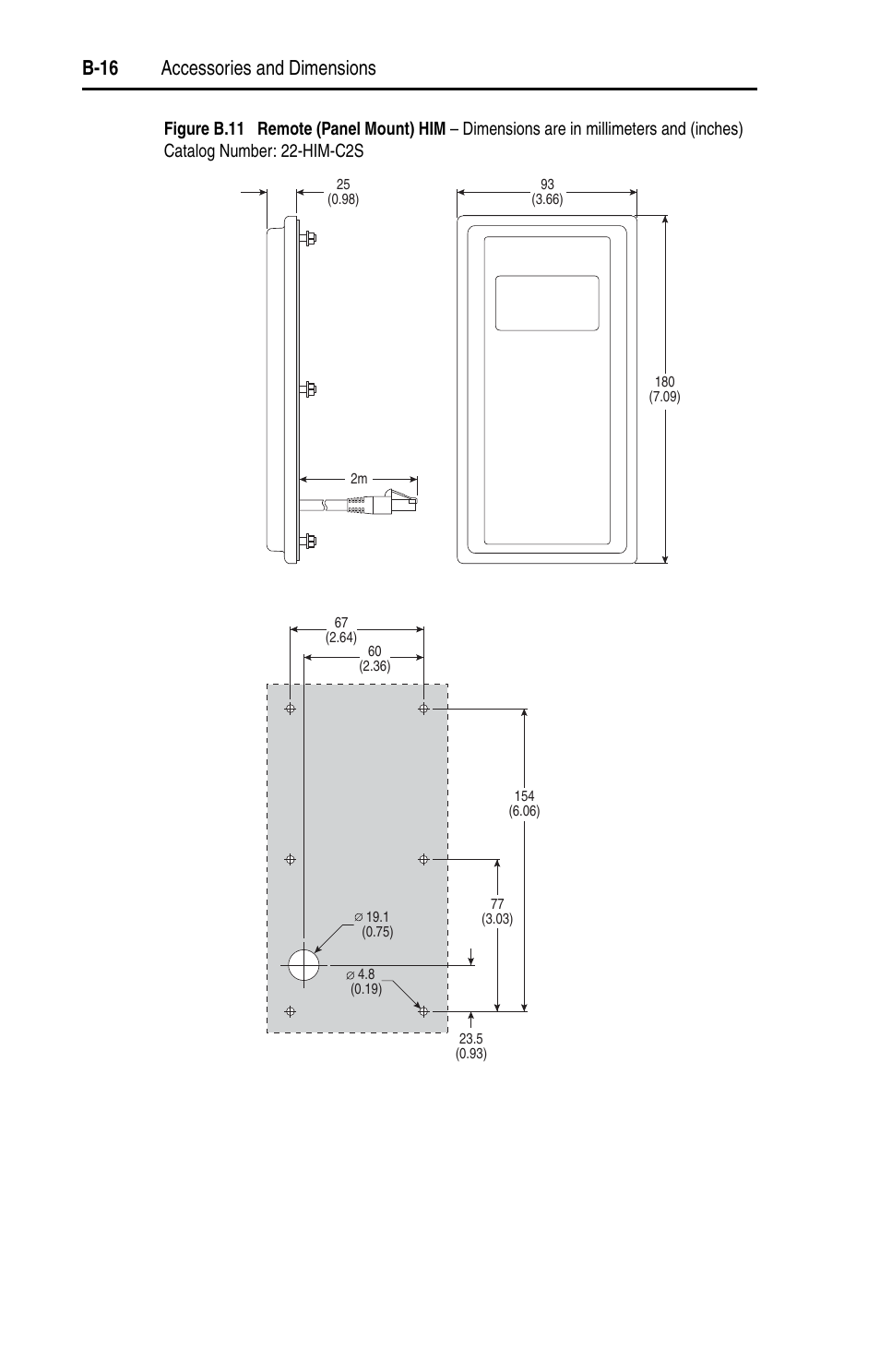 B-16 accessories and dimensions | Rockwell Automation 22D PowerFlex 40P User Manual, FRN 3 User Manual | Page 146 / 200