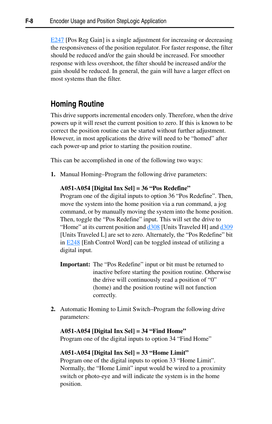 Homing routine | Rockwell Automation 22D PowerFlex 40P User Manual, FRN 3 User Manual | Page 176 / 200