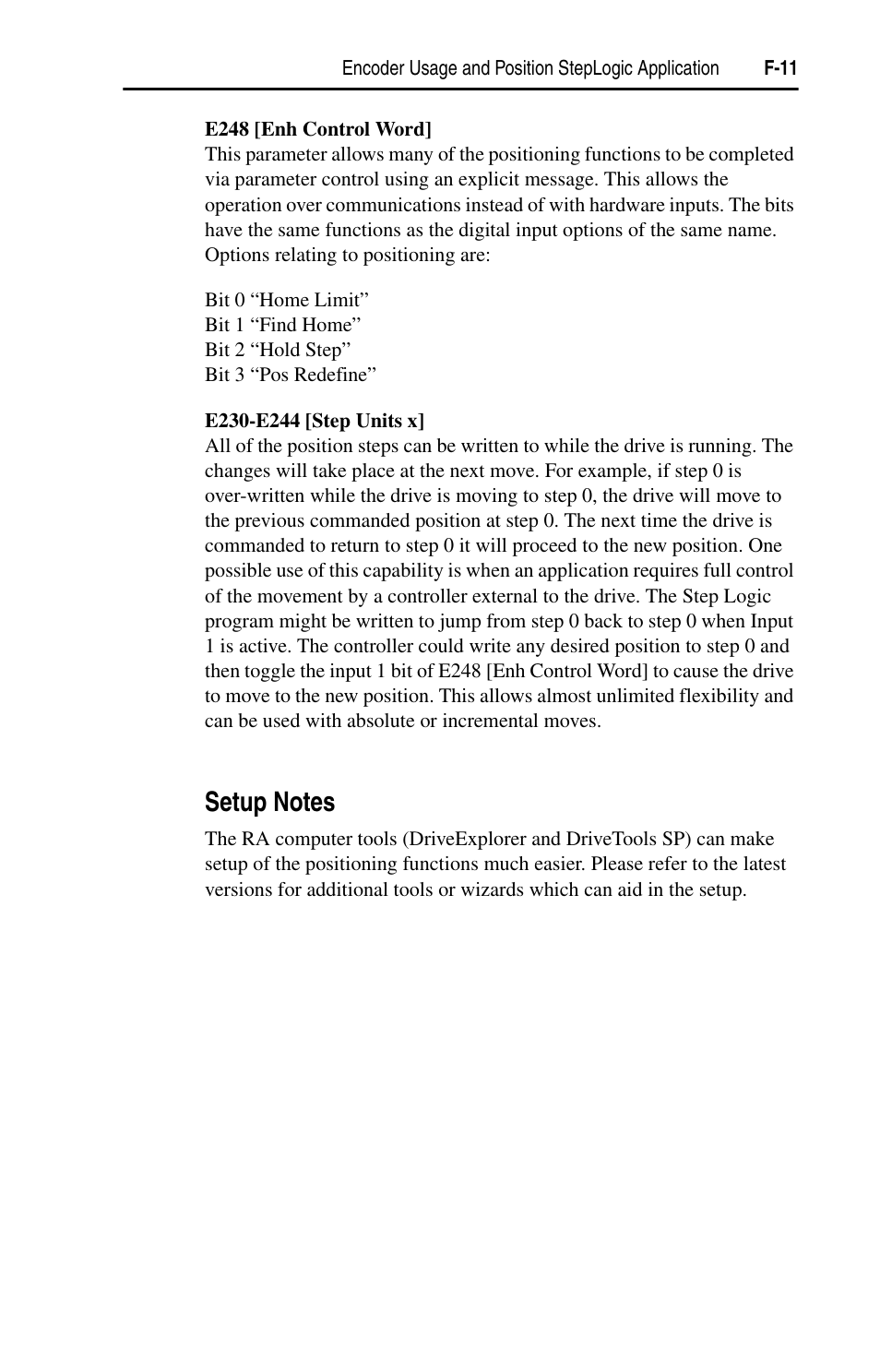 Setup notes | Rockwell Automation 22D PowerFlex 40P User Manual, FRN 3 User Manual | Page 179 / 200