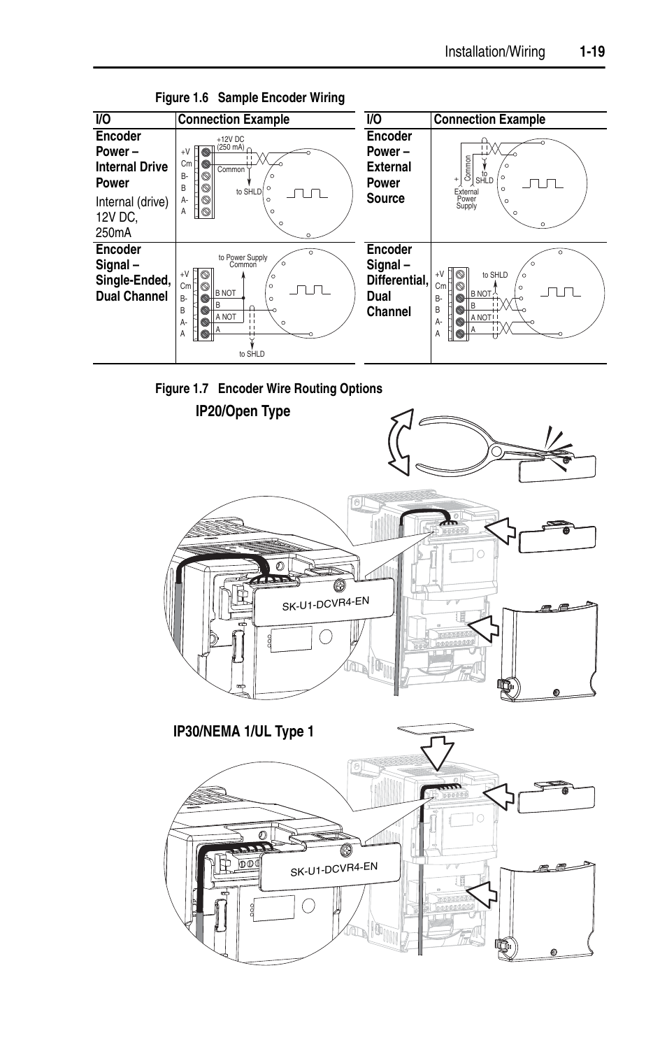 Installation/wiring 1-19, Ip20/open type, Ip30/nema 1/ul type 1 | Rockwell Automation 22D PowerFlex 40P User Manual, FRN 3 User Manual | Page 29 / 200