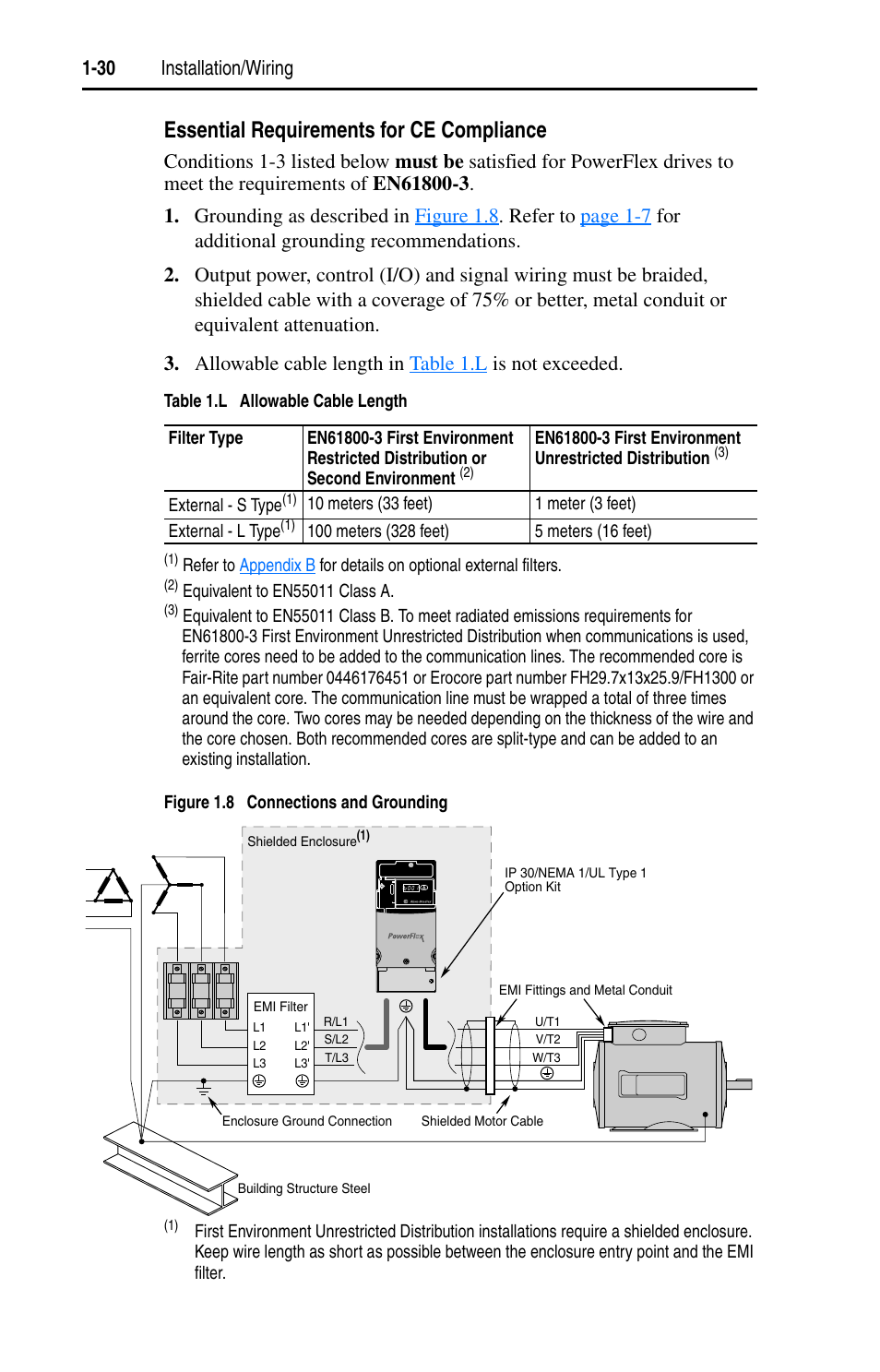 Essential requirements for ce compliance, 30 installation/wiring | Rockwell Automation 22D PowerFlex 40P User Manual, FRN 3 User Manual | Page 40 / 200