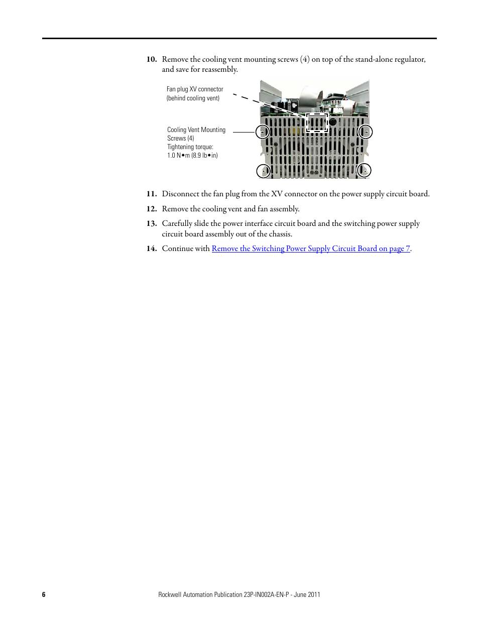 Rockwell Automation 23P PowerFlex DC Stand-Alone Regulator (SAR) Switching Power Supply Circuit Board User Manual | Page 6 / 10