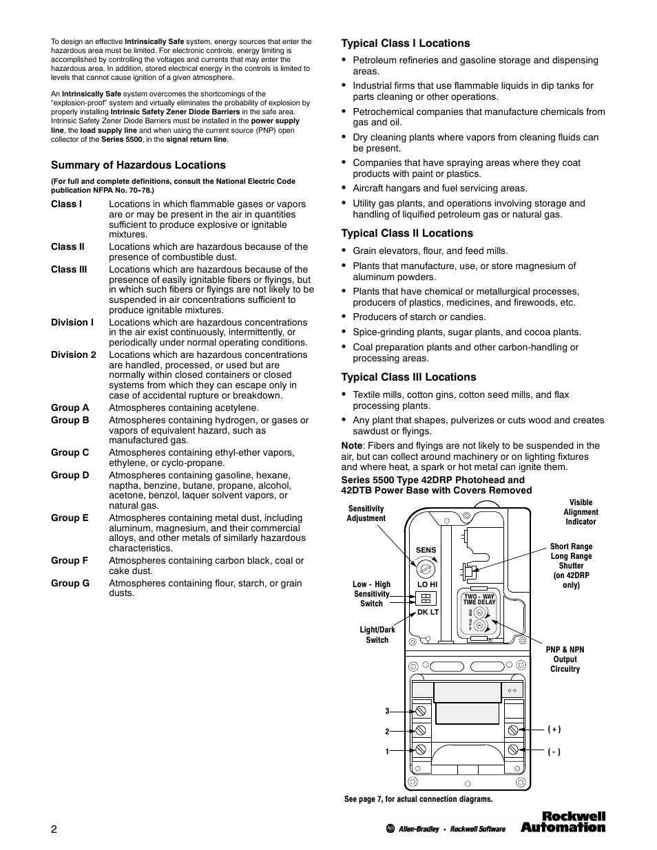 Rockwell Automation 42DR Intrinsically Safe Sensor User Manual | Page 2 / 8