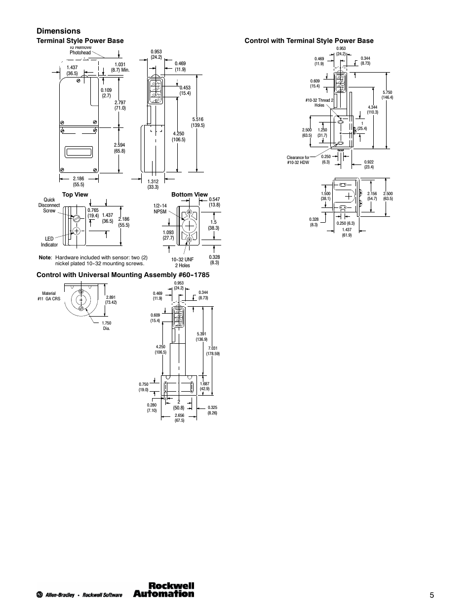 5dimensions | Rockwell Automation 42DR Intrinsically Safe Sensor User Manual | Page 5 / 8