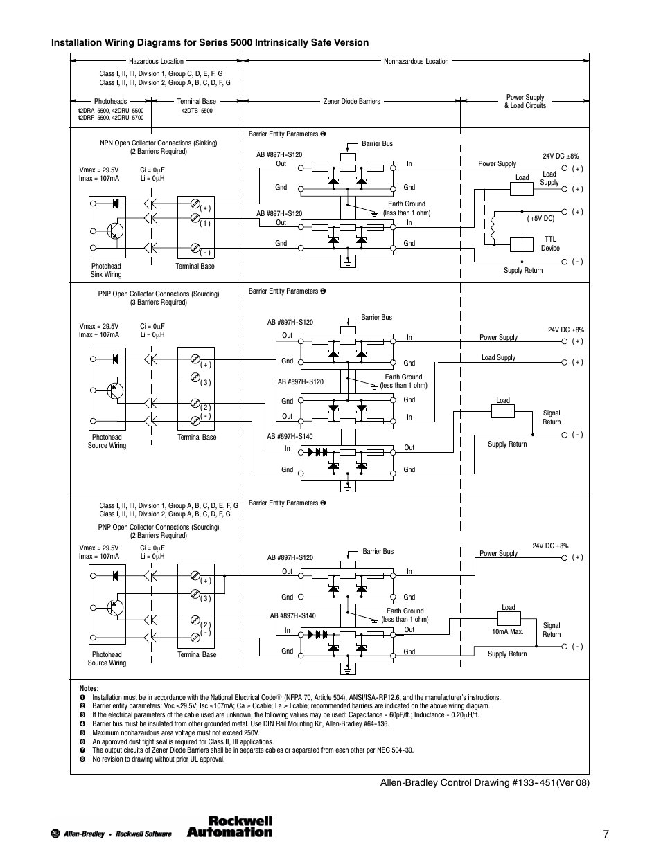 Rockwell Automation 42DR Intrinsically Safe Sensor User Manual | Page 7 / 8
