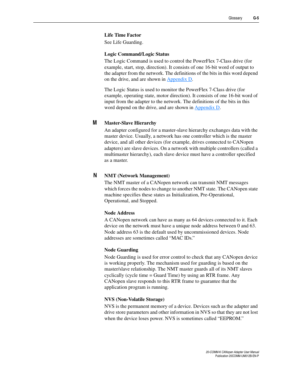 Rockwell Automation 20-COMM-K CANopen Adapter User Manual | Page 113 / 124
