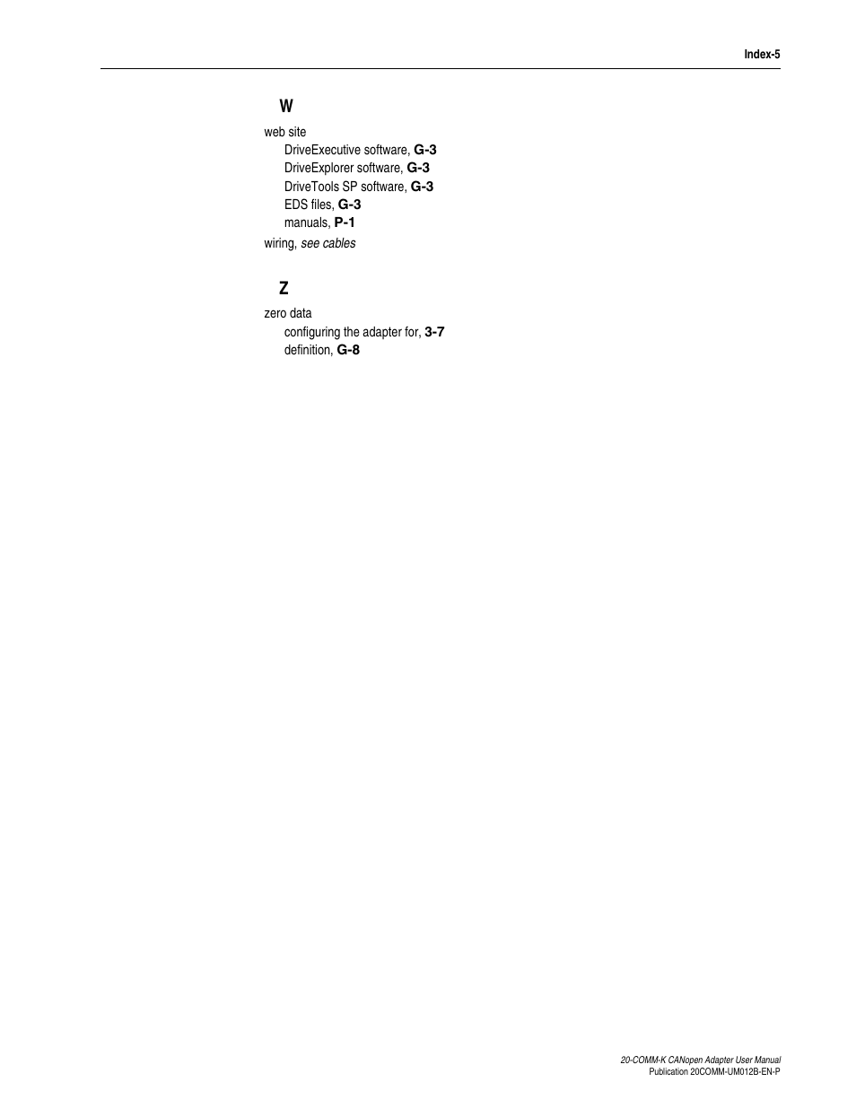 Rockwell Automation 20-COMM-K CANopen Adapter User Manual | Page 121 / 124
