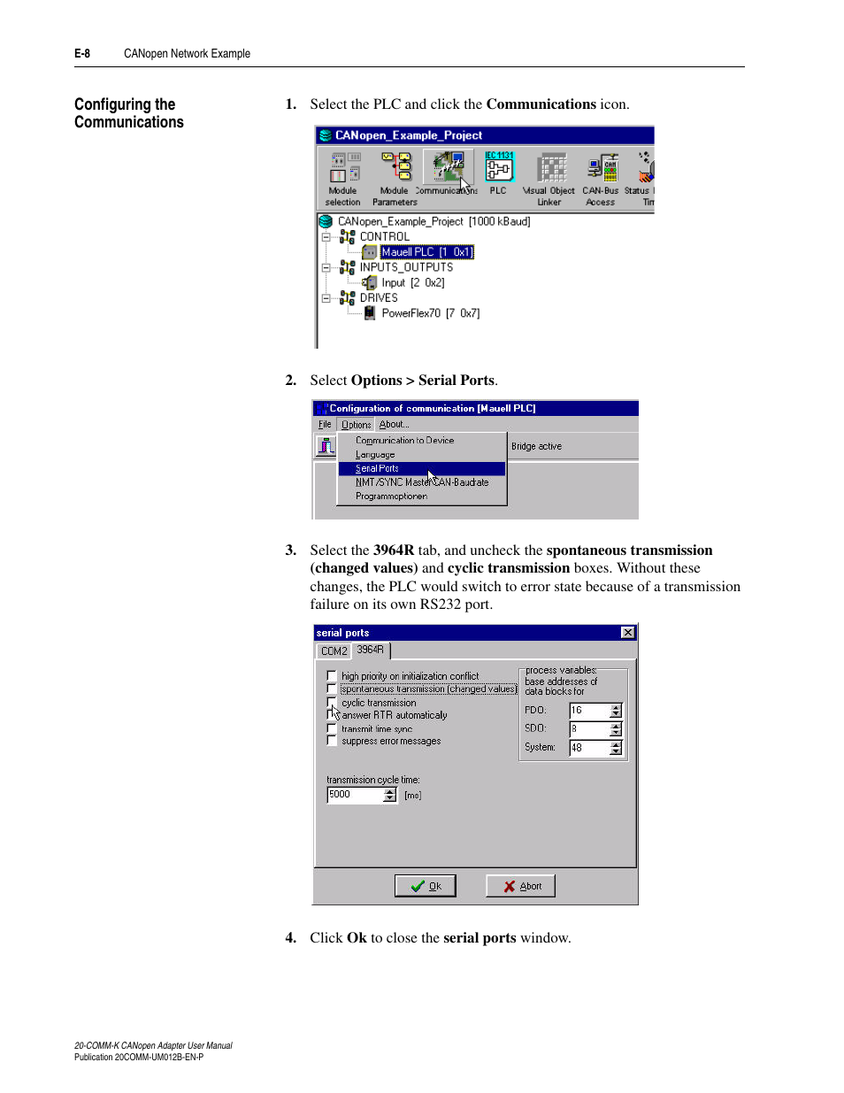 Configuring the communications | Rockwell Automation 20-COMM-K CANopen Adapter User Manual | Page 84 / 124