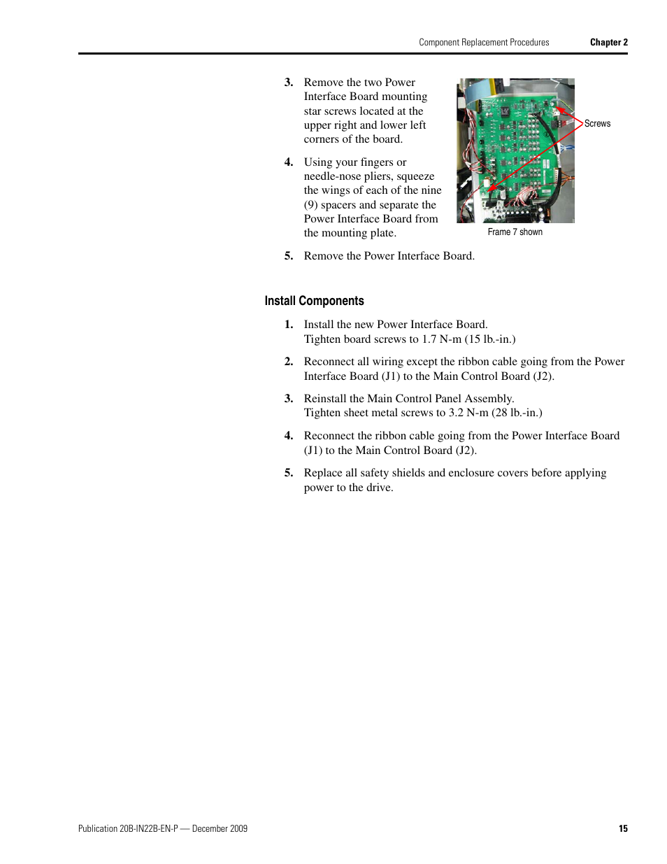 Install components | Rockwell Automation PF700 Power Interface Board and SMPS Board Replacement - Frames 7, 8, 9, 10 User Manual | Page 15 / 20