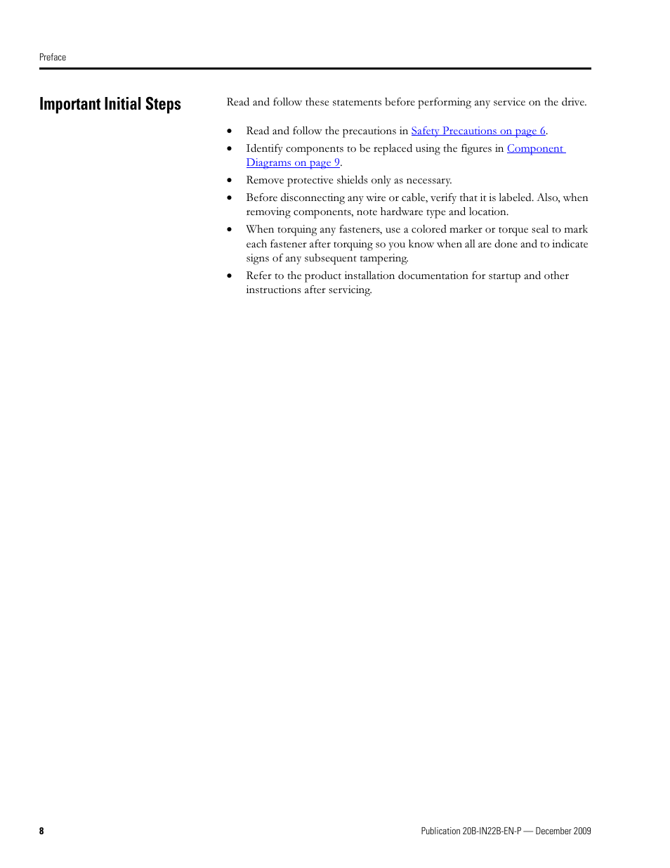 Important initial steps | Rockwell Automation PF700 Power Interface Board and SMPS Board Replacement - Frames 7, 8, 9, 10 User Manual | Page 8 / 20