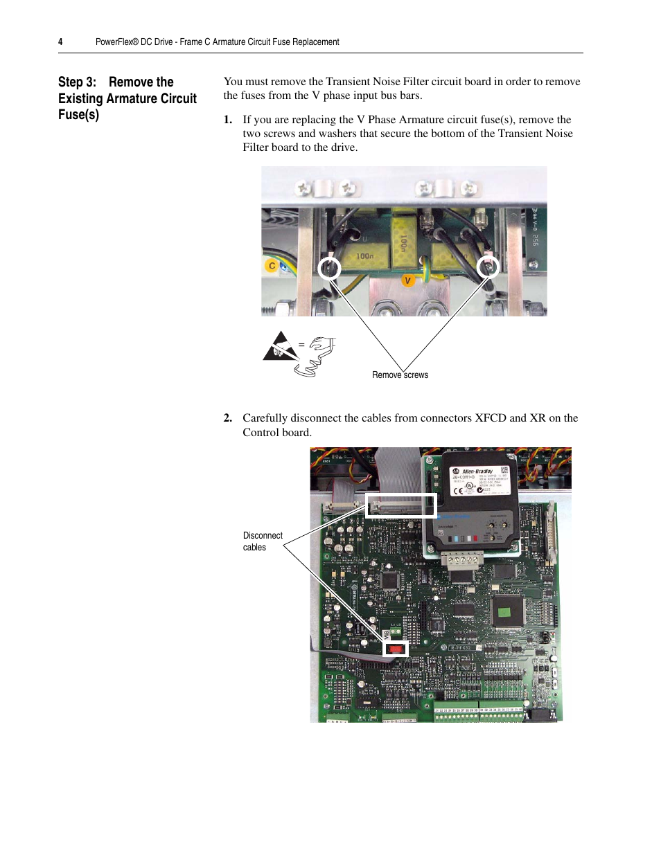 Rockwell Automation 20P PowerFlex DC Drive - Frame C Armature Circuit Fuse Replacement User Manual | Page 4 / 8