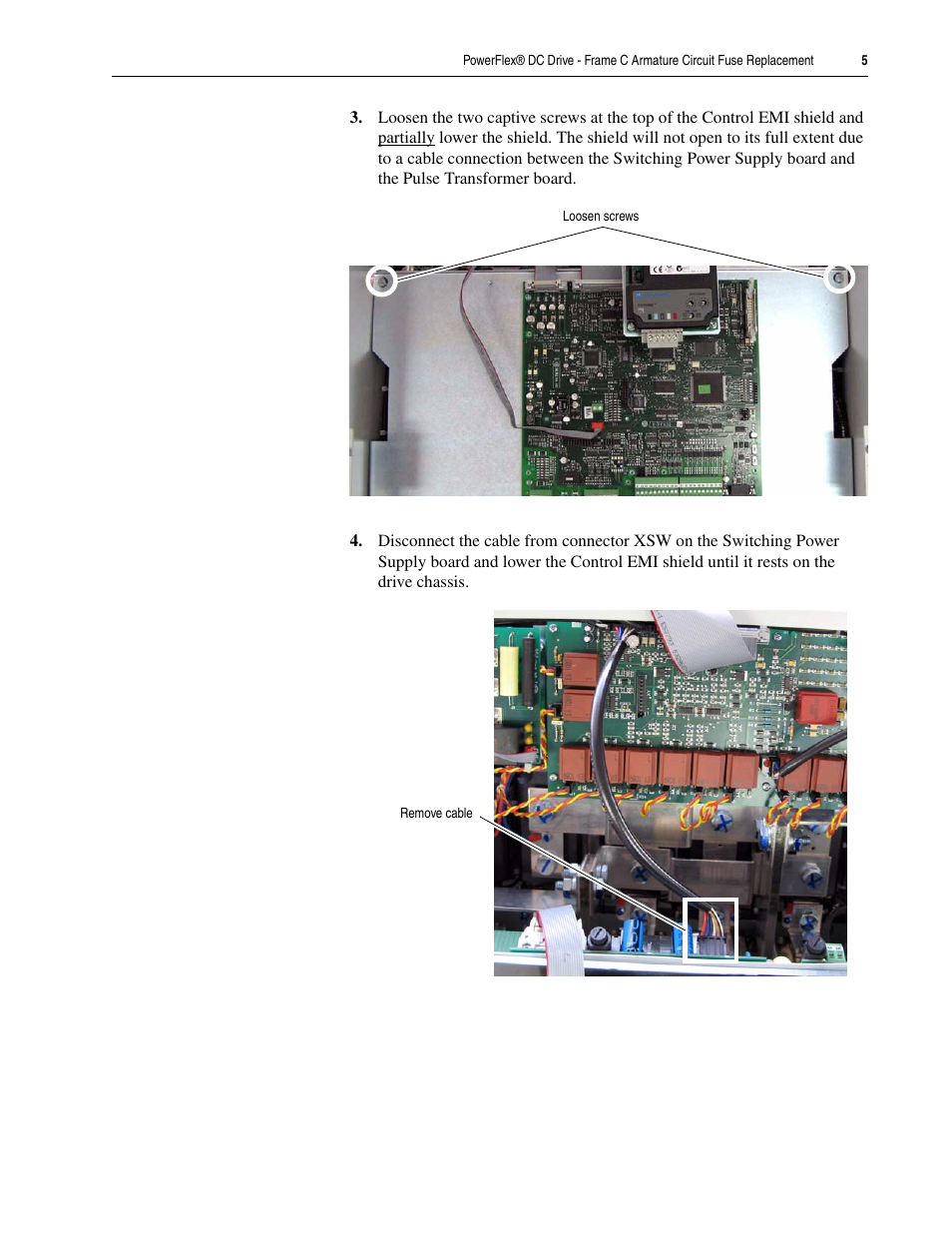 Rockwell Automation 20P PowerFlex DC Drive - Frame C Armature Circuit Fuse Replacement User Manual | Page 5 / 8