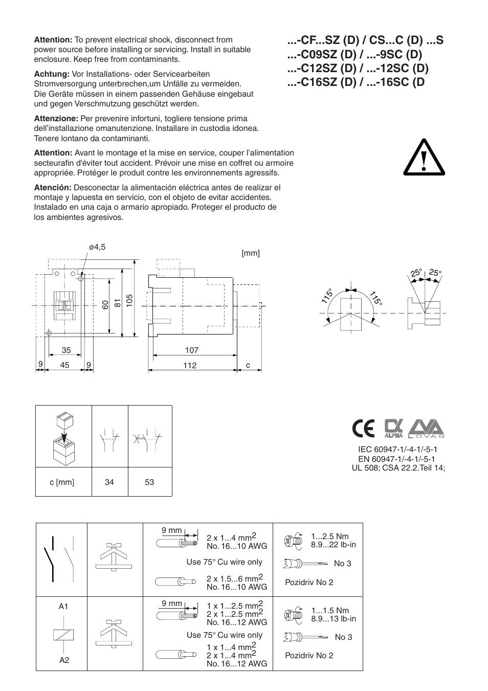 Rockwell Automation 100 Contactors with 3-terminal DC Coil User Manual | 2 pages