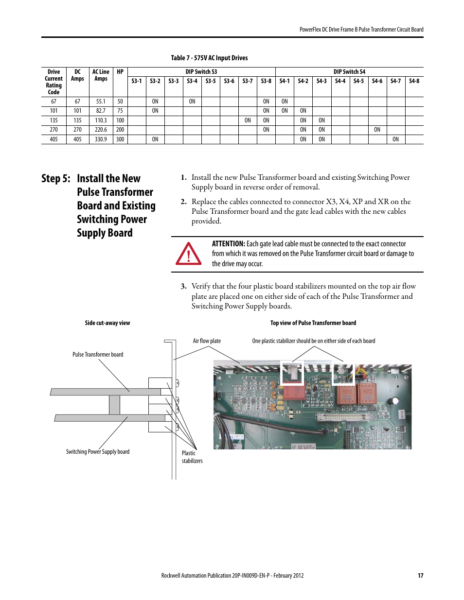 Rockwell Automation 20P PowerFlex DC Drive - Frame B Pulse Transformer Circuit Board User Manual | Page 17 / 18