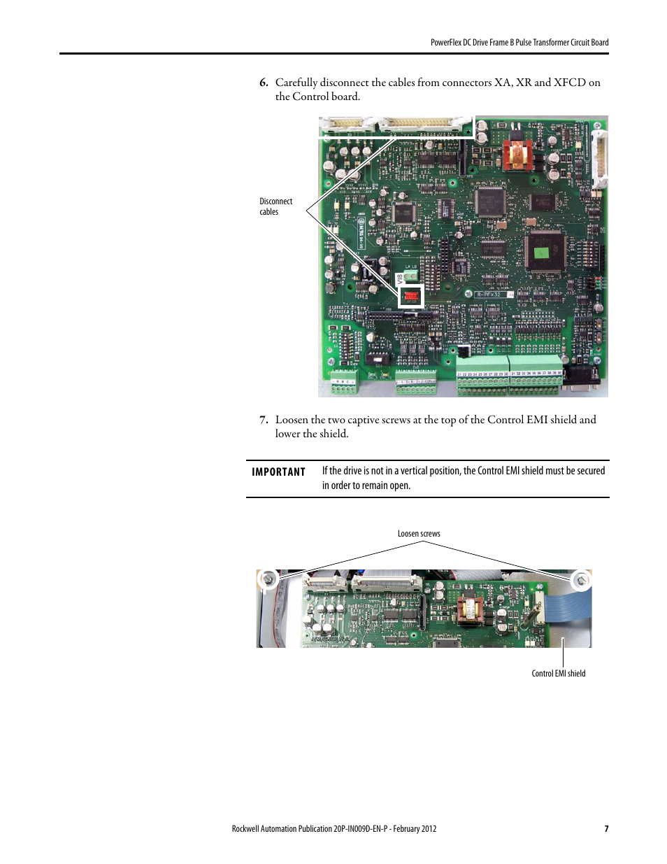 Rockwell Automation 20P PowerFlex DC Drive - Frame B Pulse Transformer Circuit Board User Manual | Page 7 / 18