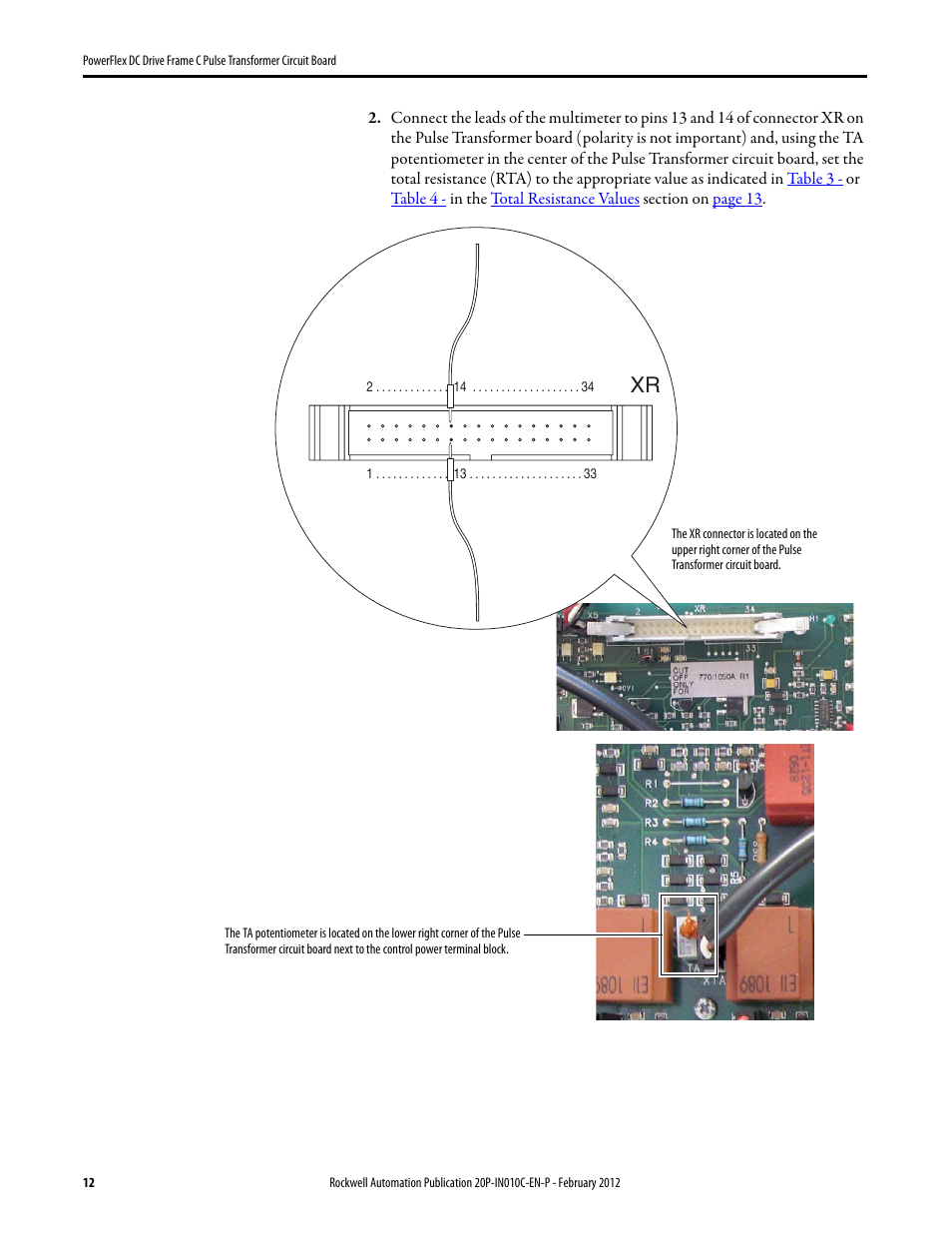 Rockwell Automation 20P PowerFlex DC Drive - Frame C Pulse Transformer Circuit Board User Manual | Page 12 / 16