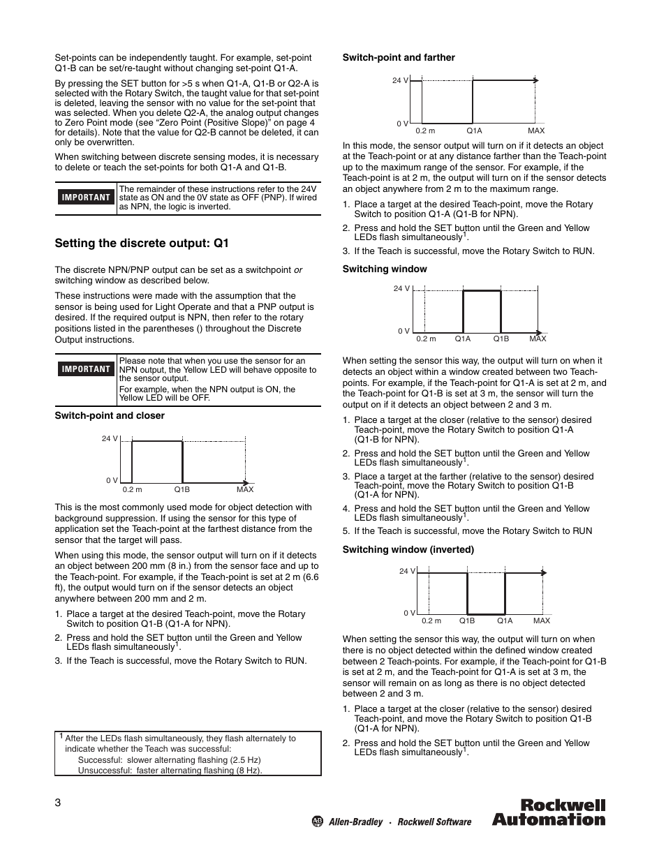 Setting the discrete output: q1 | Rockwell Automation 45LMS Laser Measurement Sensor User Manual | Page 3 / 4