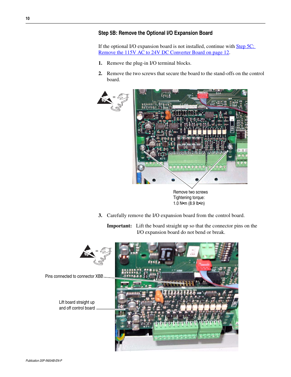 Step 5b | Rockwell Automation 20P, 23P PowerFlex DC Drive and SAR Control Circuit Board Installation Instructions User Manual | Page 10 / 18