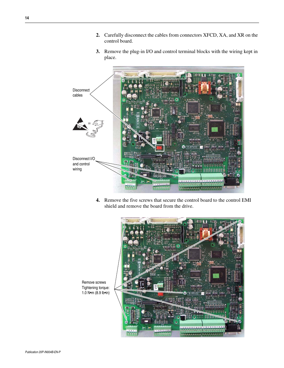 Rockwell Automation 20P, 23P PowerFlex DC Drive and SAR Control Circuit Board Installation Instructions User Manual | Page 14 / 18