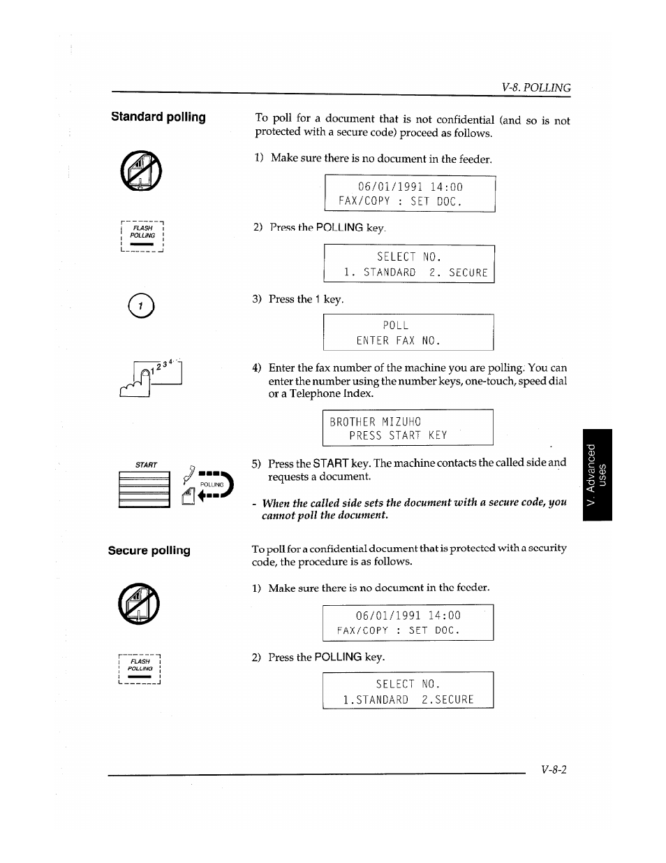 Standard polling, Secure polling | Brother Fax-410M User Manual | Page 111 / 164